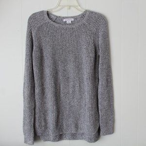 Liz Clairborne Cable Knit Long Sleeve Gray Crew Neck Sweater